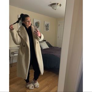 Faux fur long coat